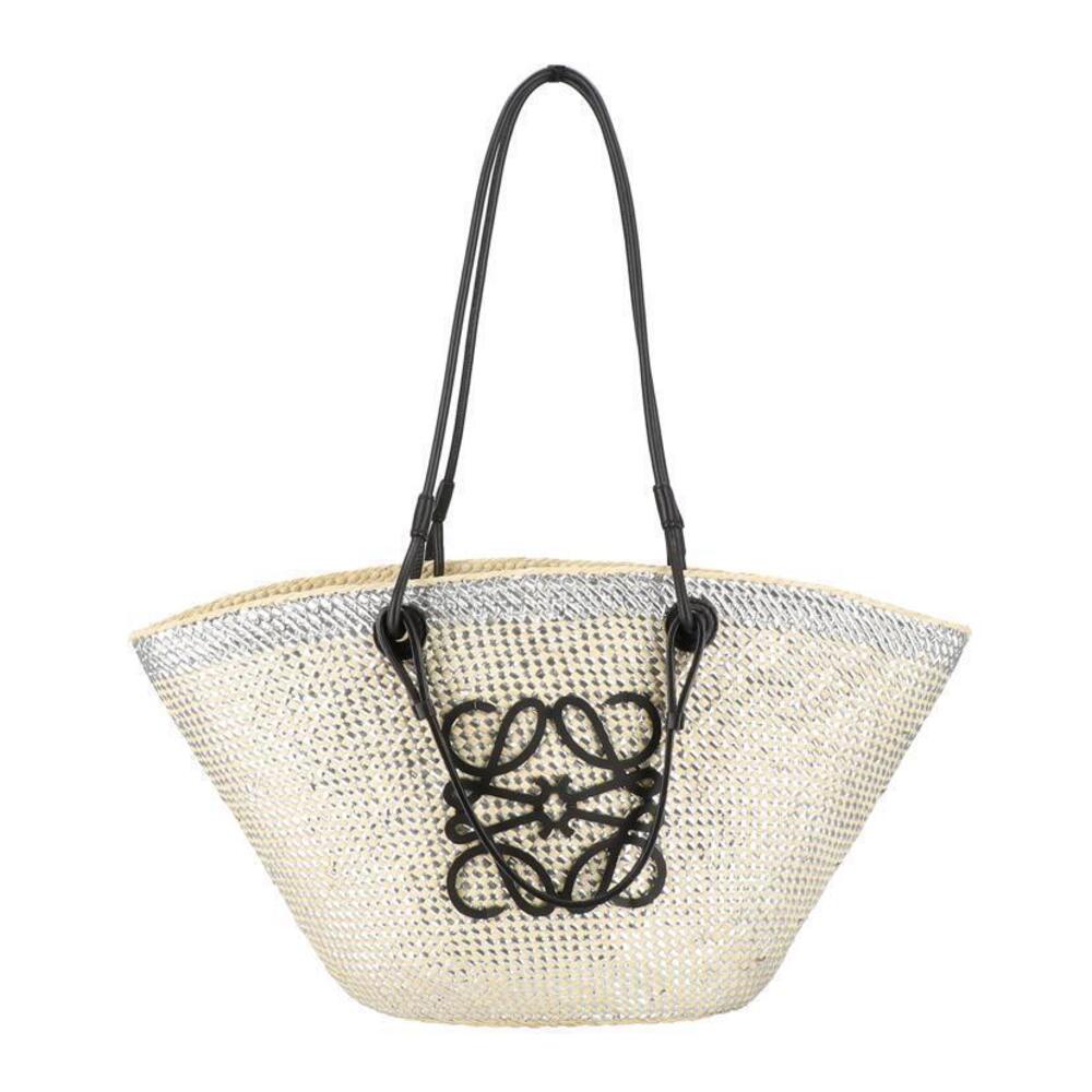 Loewe Anagram Basket Top Handle Bag Leather White